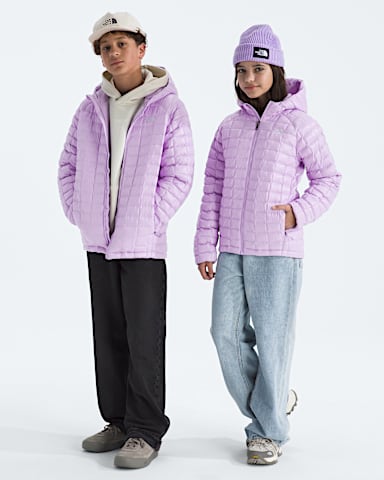 Boys Girls THERMOBALL Hooded Jacket TNF Lite Lilac Main
