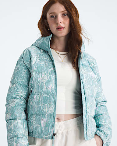 Womens Hydrenalite Down HoodiePrint TNF Blue Eclipse Regenerative Ink Print HERO3