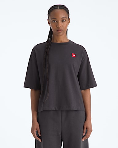 Womens TNF Red Box ShortSleeve Boxy Tee TNF Obsidian Main