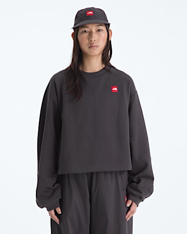 Womens TNF Red Box Crew TNF Obsidian Main