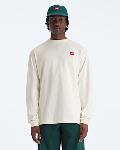 Mens TNF Red Box LongSleeve Tee TNF White Dune Main