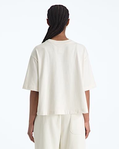 Womens TNF Red Box ShortSleeve Boxy Tee TNF White Dune BACK