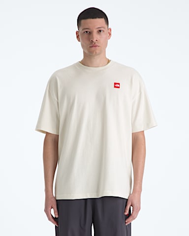 Mens TNF Red Box ShortSleeve Tee TNF White Dune Main