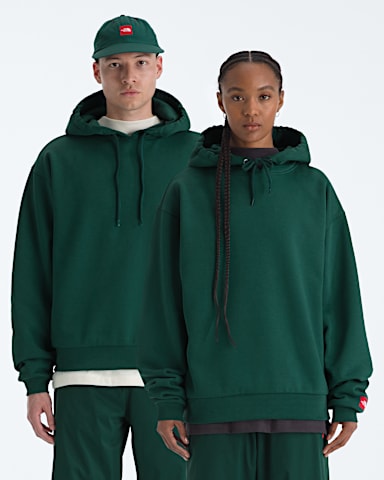 Mens TNF Red Box Hoodie TNF Hunter Green Main