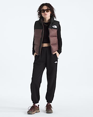 Womens 1996 Retro Nuptse Vest TNF Tawny QuartzTNF Black HERO2