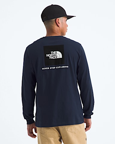 Mens Evolution Box NSE Regular LongSleeve Tee TNF Summit Navy Main