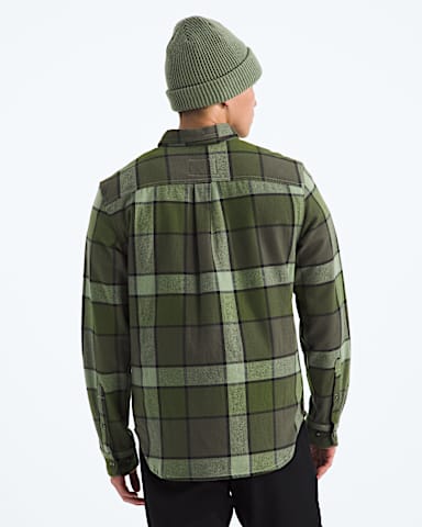 Mens Arroyo Flannel ShirtPlaid TNF New Taupe Green Macro Small Plaid BACK