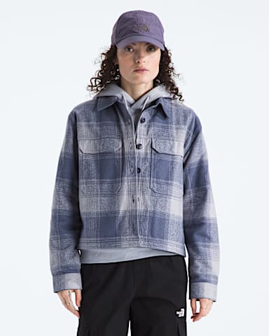 Womens Valley Flannel ShirtPlaid TNF Twilight Galaxy TNF Shadow Plaid Main