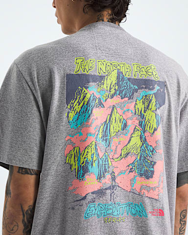 Mens TNF Essential Expedition Series ShortSleeve TeeGraphic TNF TNF Pale Grey Heather HERO2