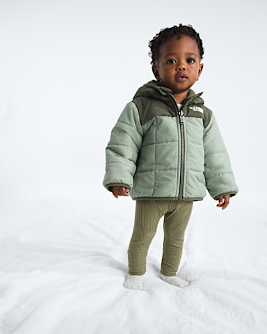 Baby Boys Reversible Shasta FullZip Hooded Jacket TNF Slate MossNew Taupe Green Main