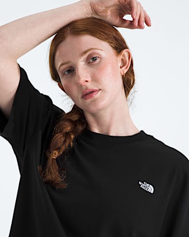 Womens TNF Essential Simple Dome Oversized ShortSleeve Tee TNF TNF Black HERO3
