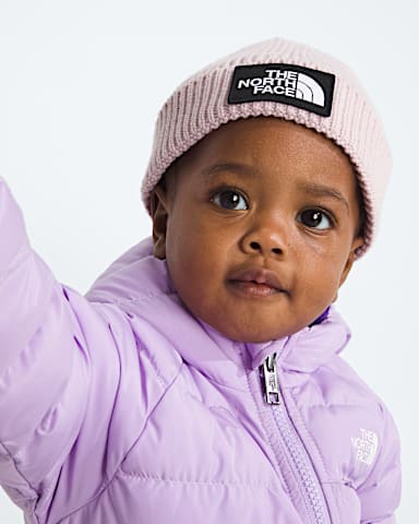Baby Logo Box Beanie TNF Pale Blossom MODELBACK