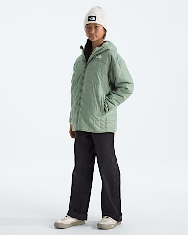 Girls Reversible Shasta Short Parka TNF Slate Moss HERO2