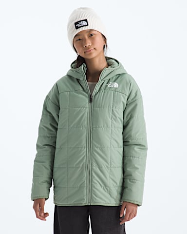 Girls Reversible Shasta Short Parka TNF Slate Moss Main