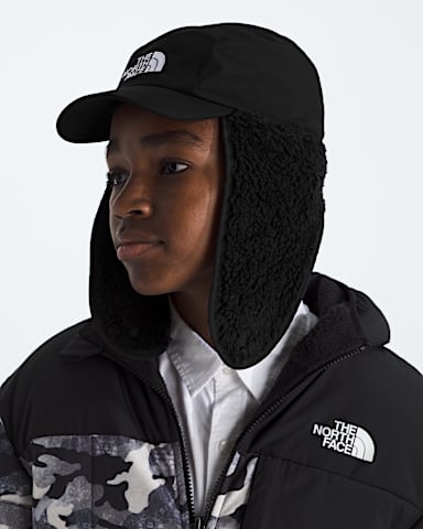 Chapeau de trappeur Shasta pour enfants TNF Noir TNF MODELBACK