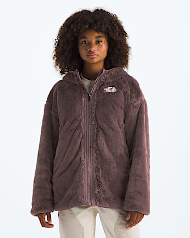 Girls Reversible Shasta Short Parka TNF Tawny Quartz HEROREV