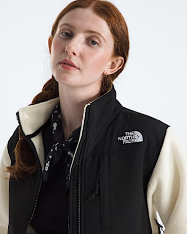 Womens Retro Denali Jacket TNF White DuneTNF Black HERO3