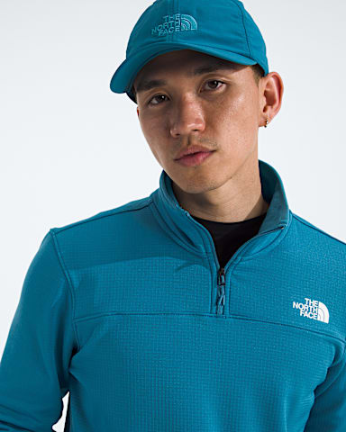 Mens Cedar Trail Grid Fleece Zip TNF Dusk Blue HERO3
