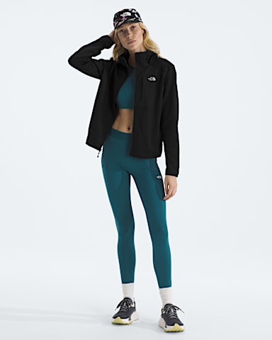 Chandail capuchon en molleton TNF Performance glissire pleine longueur pour femmes TNF Noir TNF HERO2
