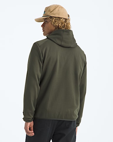 Mens TNF Performance Fleece FullZip Hoodie TNF New Taupe Green BACK