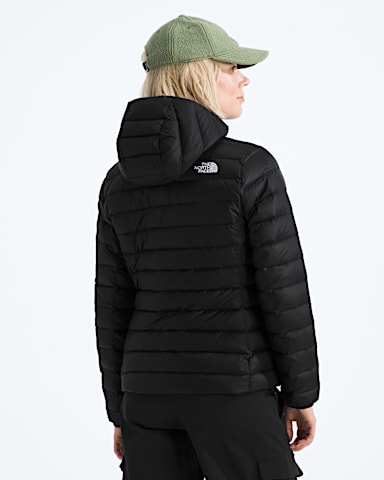Manteau capuchon en duvet classique pour femmes TNF Noir TNF BACK