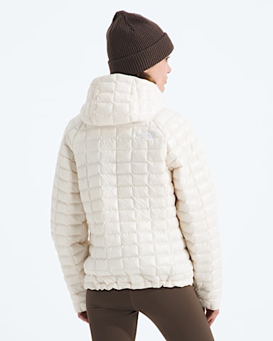 Womens THERMOBALL Hooded Jacket TNF White Dune BACK