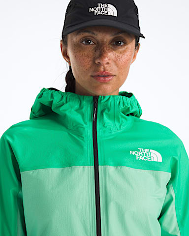Womens Summit Series Superior FUTURELIGHT Jacket TNF Nebula GreenSpring Bud HERO3