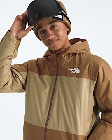 Boys Freedom Insulated Jacket TNF Utility BrownKhaki Stone HERO3