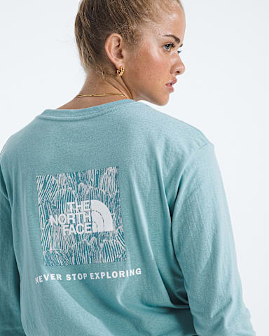 Womens Evolution Box NSE Fill LongSleeve TeeGraphic TNF Blue Eclipse HERO2