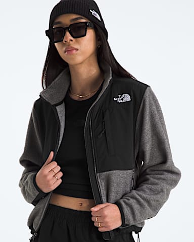 Womens Retro Denali Jacket TNF TNF Mid Grey HeatherTNF Black HERO3