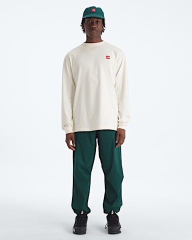 Mens TNF Red Box LongSleeve Tee TNF White Dune HERO2