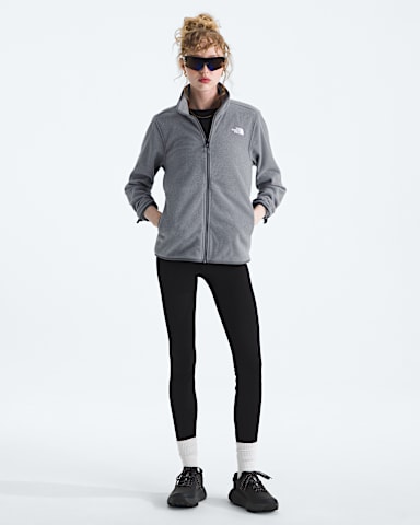 Womens Glacier Fleece Jacket TNF TNF Mid Grey Heather HERO2
