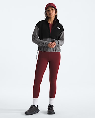 Womens Glacier Fleece Zip Short Jacket TNF TNF Mid Grey HeatherTNF Black HERO2