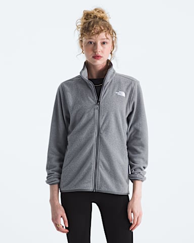 Womens Glacier Fleece Jacket TNF TNF Mid Grey Heather Main