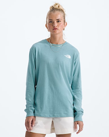 Womens Evolution Box NSE Fill LongSleeve TeeGraphic TNF Blue Eclipse BACK