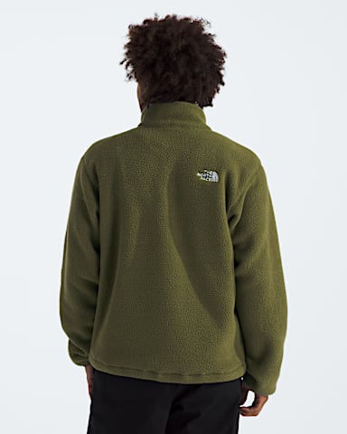 Mens TNF Fleeski Zip Pullover TNF Woodland Green BACK