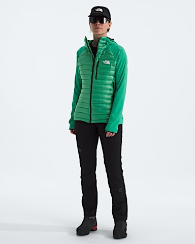 Womens Summit Breithorn LT Hybrid Hoodie TNF Nebula Green HERO2