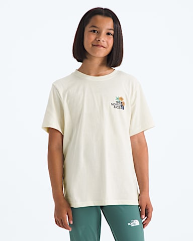 Boys Girls Evolution Flora ShortSleeve TeeGraphic TNF White Dune HERO2