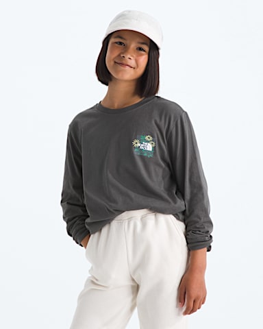 Boys Girls Evolution Disconnect LongSleeve TeeGraphic TNF Anthracite Grey HERO3