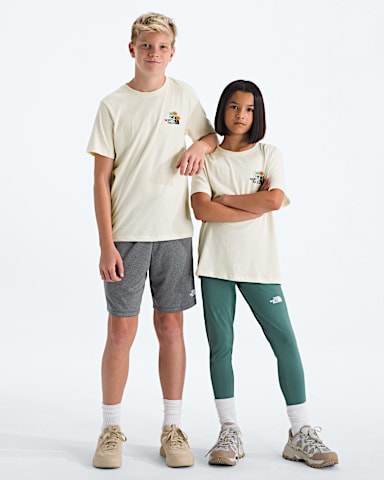 Boys Girls Evolution Flora ShortSleeve TeeGraphic TNF White Dune Main
