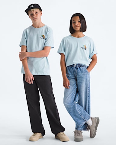Boys  Girls Evolution Flora ShortSleeve TeeGraphic TNF Polar Haze Main