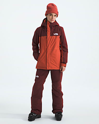 Womens Freedom Insulated Bibs TNF Sumac HERO2