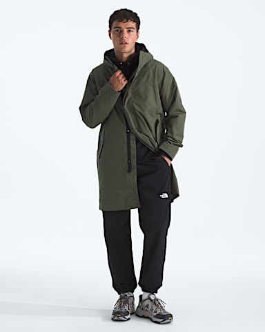 Mens Nukabira Rain Shell Parka TNF New Taupe Green HERO2