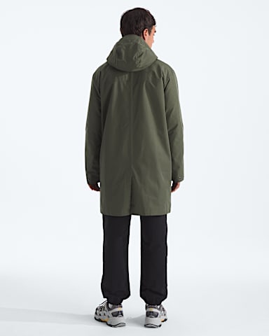 Mens Nukabira Rain Shell Parka TNF New Taupe Green BACK