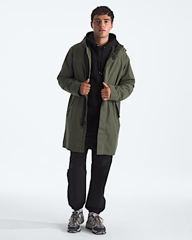 Mens Nukabira Rain Shell Parka TNF New Taupe Green Main