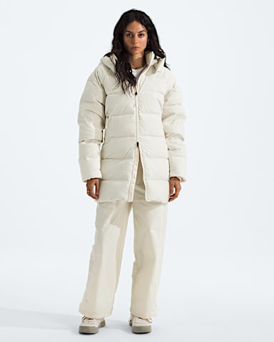 Womens Hydrenalite City Down Hooded Parka TNF White Dune HERO