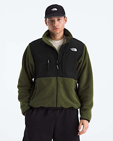 Mens Retro Denali Jacket TNF Woodland GreenTNF Black Main