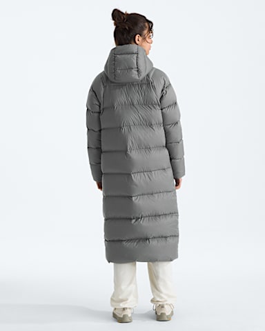 Womens Hydrenalite City Long Down Hooded Parka TNF Smoked Pearl BACK