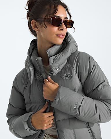 Womens Hydrenalite City Long Down Hooded Parka TNF Smoked Pearl HERO2