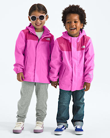 Kids Antora Rain Jacket TNF Violet CrocusFuchsia Flash Main